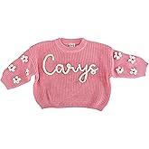 DILYPOD Personalized Baby Sweater, Custom Baby Name Sweater with Hand Embroidery & Monogram for Newborn 0–24 Months & Toddler 2T–5T, Infant Pullover, Babies Gift for Boy & Girl Christmas Babyshower