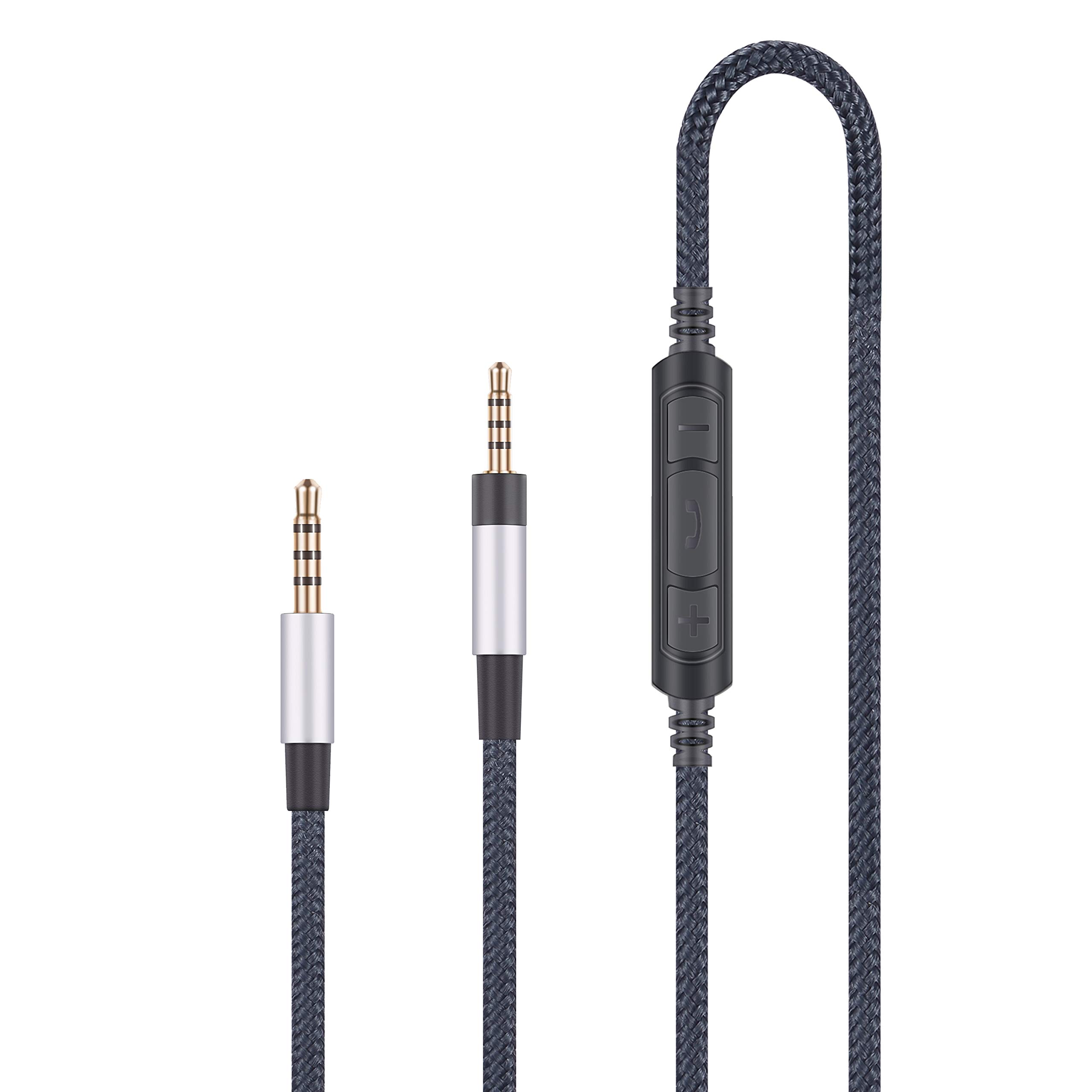 Audio Replacement Cable Compatible with Sennheiser PXC550, PXC480 Headphones, Audio Cord Compatible with Samsung Galaxy Huawei Android with in-Line Mic Remote Volume Control