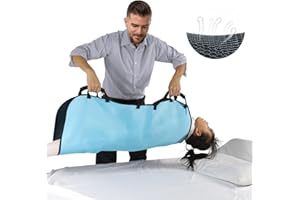 VobeNit Positioning Bed Pads Small,34*36 inch Children Patient Mover Pad Turning,Lifting,Repositioning,6 Handles Short Patient Lift Pad Pet Transfer Sheet Nursing Aids Caregiver Supplies Reusable,Blue
