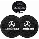 Car Cup Holder Coaster for Mercedes Benz C E S M Serie CLK GLK GL AB AMG GLS GLE AMG Series Universal Non-Slip Cup Holder Insert Coaster Car Interior Accessories,Black 2PCS