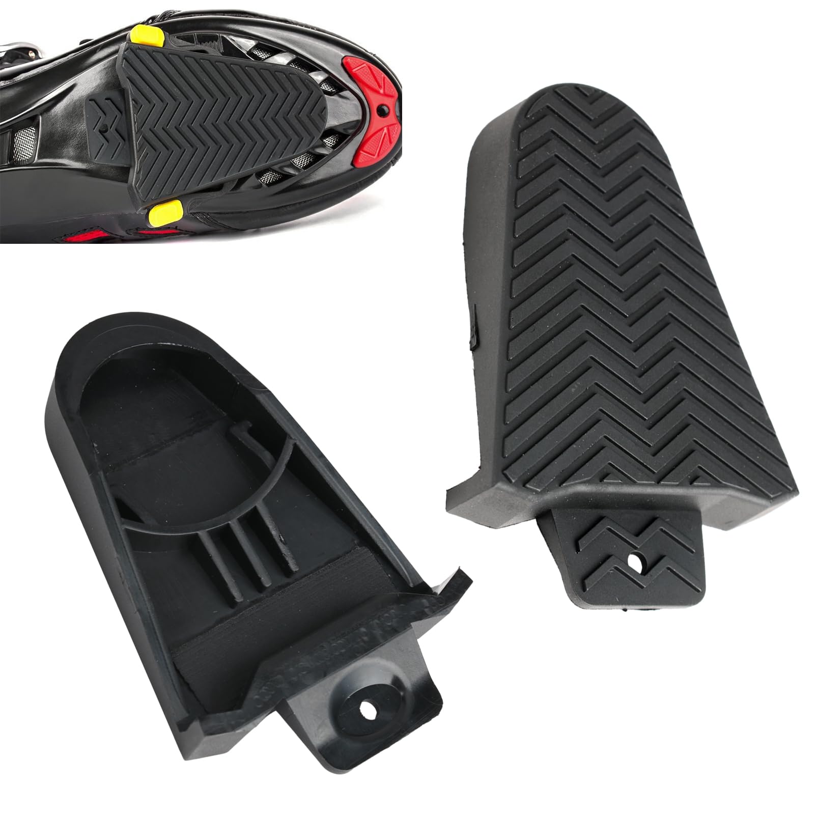 1 Pair Cleats Cover for Cycling Shoes Compatible with Shimano SPD SL Bike Pedals Cover Bike Gear Quick Release Rubber Cleat Anti-Skid Protective Cover Riding Shoes Part Bicycle Accessories Unisex