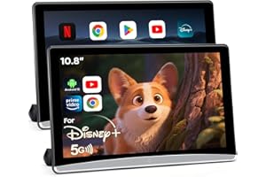 AINAVI 10.8" Android 13 Back Seat Car TV,5G WiFi Car Headrest Monitor Tablet Touch Screen,Support Phone Mirror Link/HDMI in+Out/Bluetooth/USB/SD Headrest Video Player (10.8" 2G Ram+32G ROM(2*pcs))