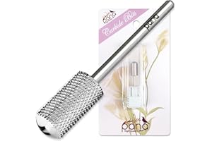 PANA 3/32" Large Smooth Round Top Safety Carbide Nail Drill Bit for Gel Polish & Acrylic Removal Nail Salon Manicure Pedicure Electric File Tools (Large Barrel - Silver, Medium)