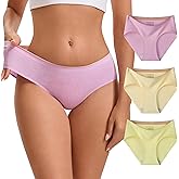 INNERSY Womens Underwear Cotton Seamless Hipster Panties No Show Soft Bikini Briefs 3-Pack
