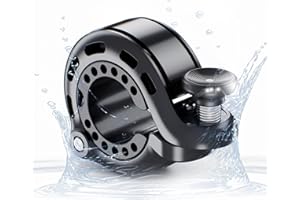 RAVEMEN Bike Bell, Hidden Aluminum Bicycle Bell with Crisp Loud Sound for Adults Kids Mountain Road Bikes, Q1 Bell for Bike with Max 110DB for 22.2/25.4/31.8mm Standard Handlebar