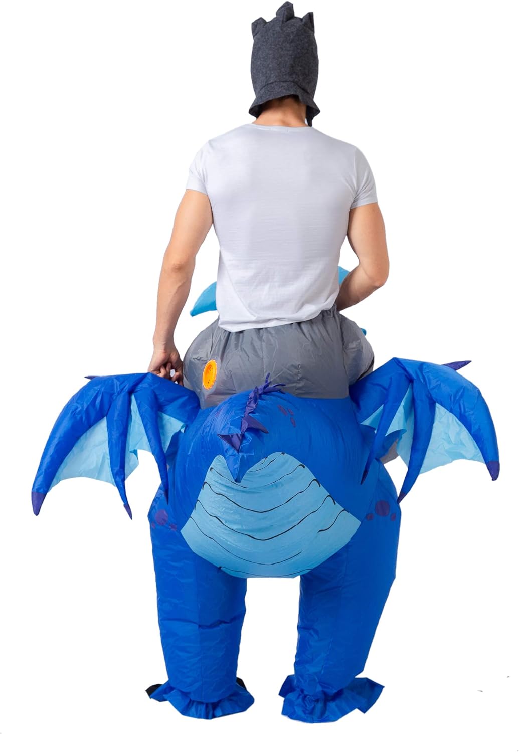 Halloween Inflatable Costume Blow-up Deluxe Riding an Ice Dragon Blue: Clothing