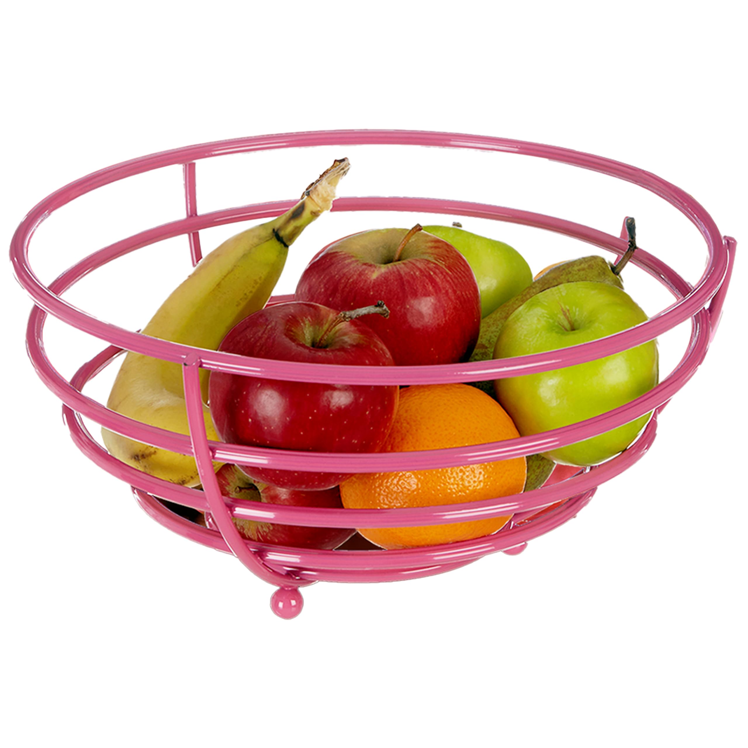 Premier Housewares 508353 Helix Fruit Basket, 13.5 x 27 x 27 cm - Hot Pink