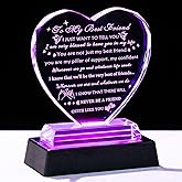 YWHL Best Friend Birthday Gifts with LED Base Bestie Gift for Women Crystal Heart Friendship BFF Gifts for Women Gift Ideas for Best Friend Female on Christmas