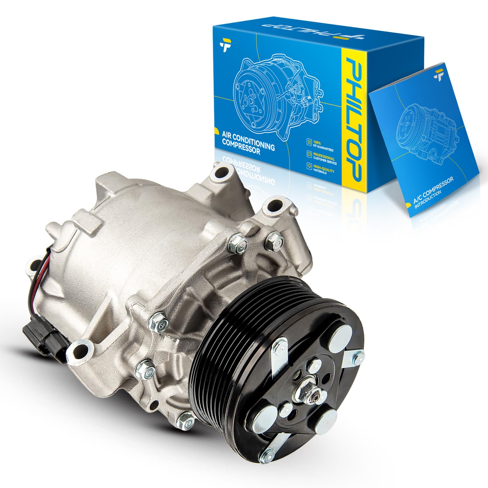 Photo 1 of PHILTOP 98555 Air Conditioning AC Compressor for Civic 2006 2007 2008 2009 2010 2011 1.8L, AC Compressor with Clutch