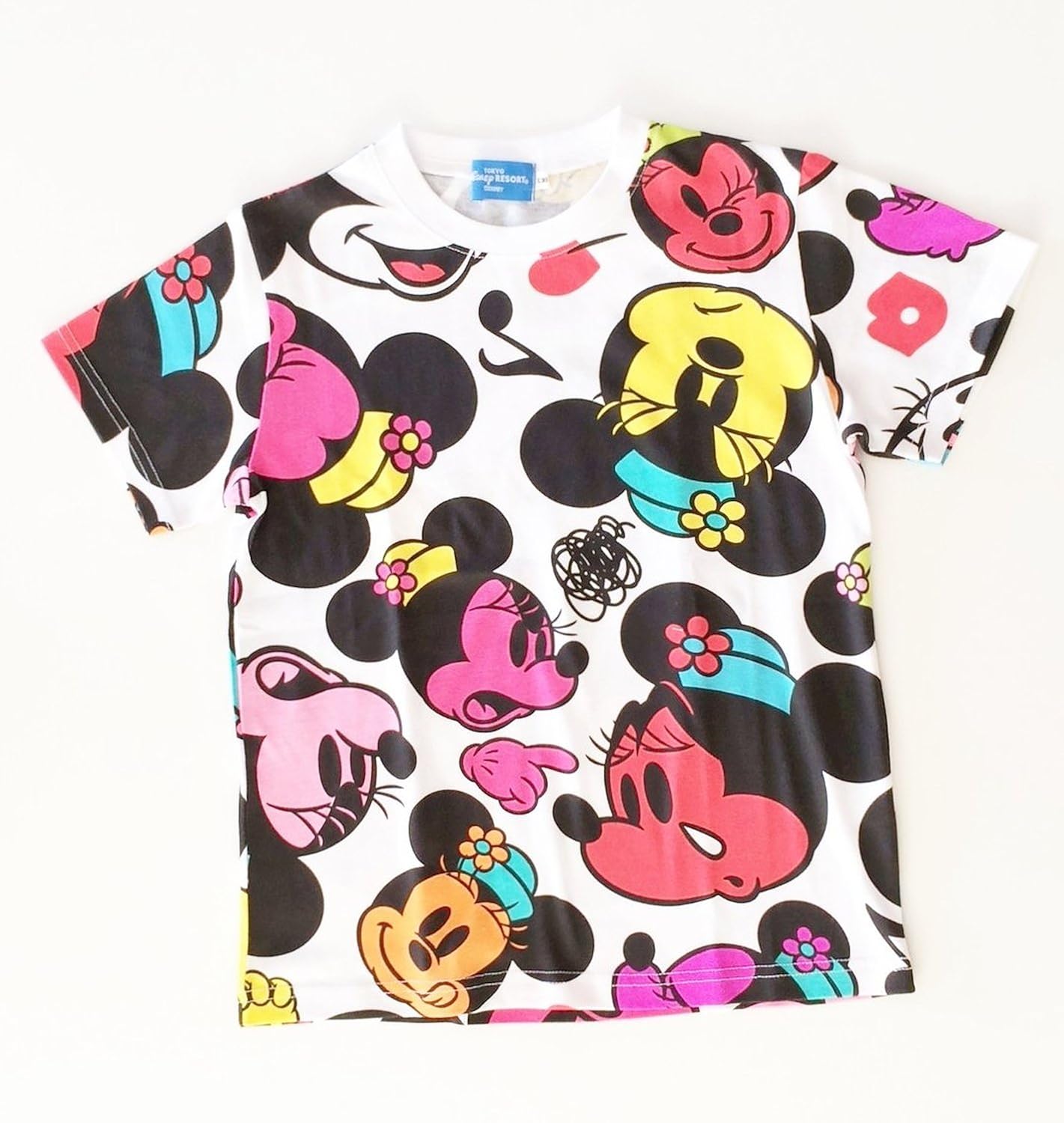 Amazon Co Jp ミニーマウス フェイス柄 Tシャツ 東京ディズニーリゾート限定 150 服 ファッション小物