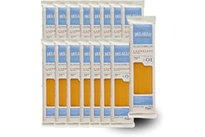 DeLallo Capellini Pasta, 16 oz Bag, 16-Pack, Angel Hair Pasta Imported from Italy, Semolina Noodles Made with 100% Durum Wheat