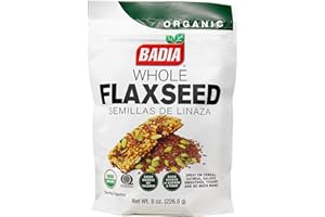 Badia Organic Flax Seed Whole, 8 oz Resealable Bag – Superfood, Rich in Omega-3, Fiber, and Essential Nutrients