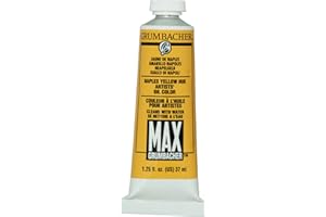Grumbacher Max Water Miscible Oil Paint, 37ml/1.25 oz, Naples Yellow Hue