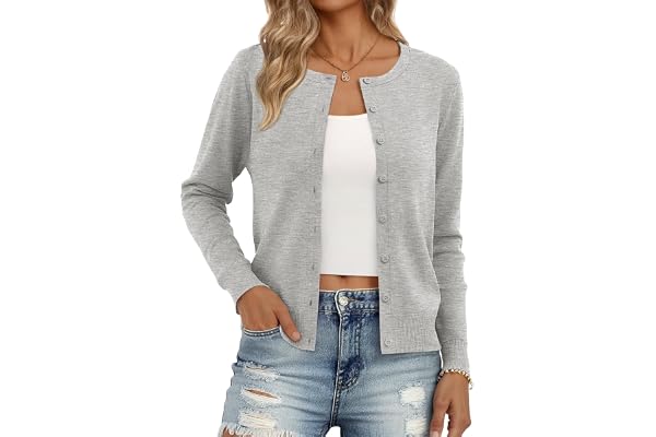 Trendy Trendy Queen Women's Lightweight Knit Cardigan | Cute Soft Button-Down Sweater, Versatile Layering Top