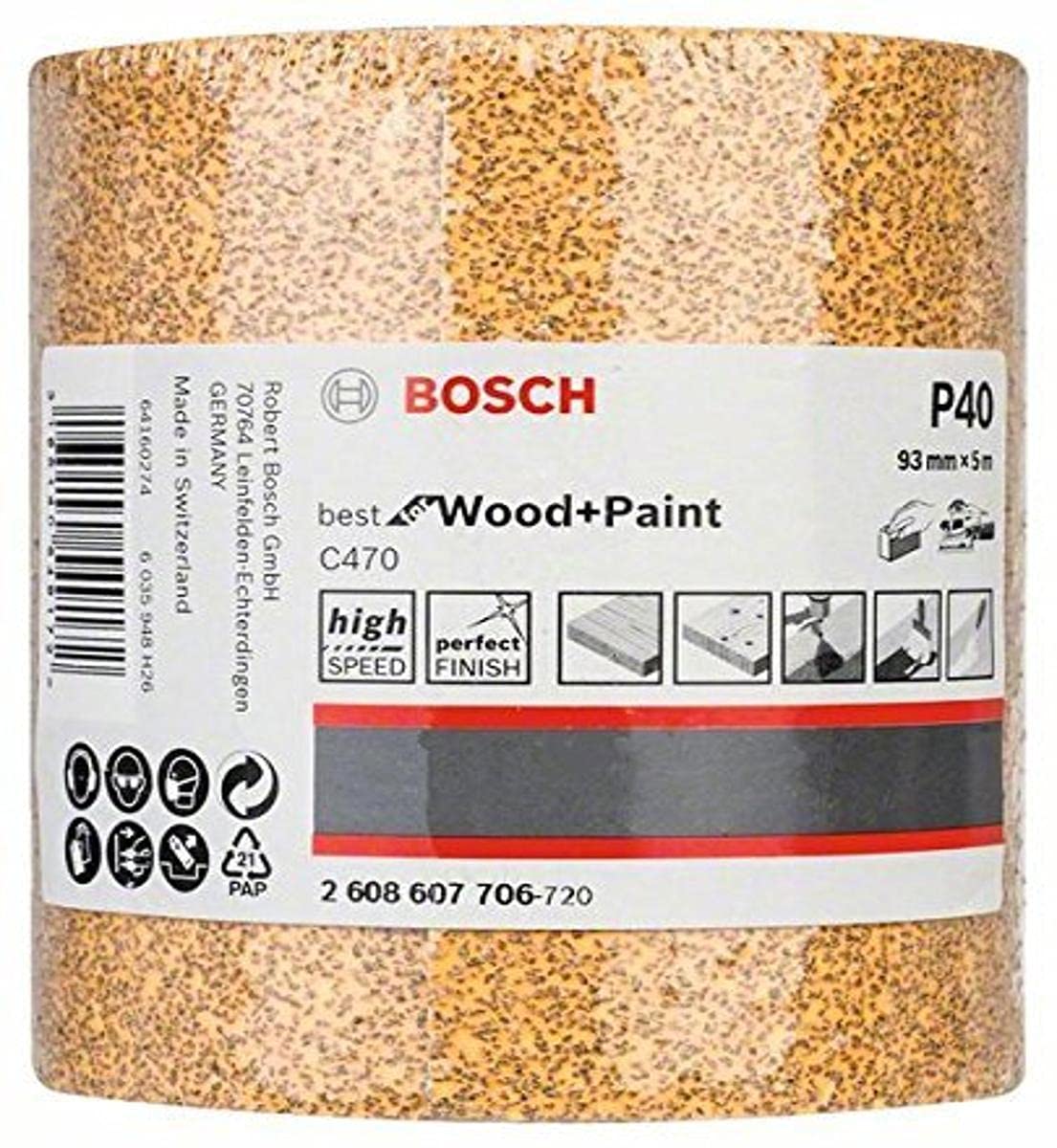 Bosch 2608607706 93 mm x 5 m Paper Sanding Roll
