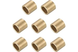 MECCANIXITY Sleeve Bearings,8mm Bore x 10mm OD x 8mm Length Self-Lubricating Cast Brass Bushing Plain Shaft Bearings for Slid