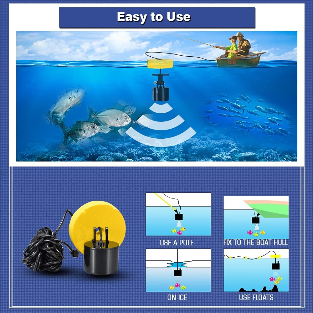 LUCKY Kayak Portable Fish Depth Finder Water Handheld Fish Finder Sonar Castable Kayak Boat Fishfinder Transducer Fishing LCD Display FFC1108: GPS & Navigation