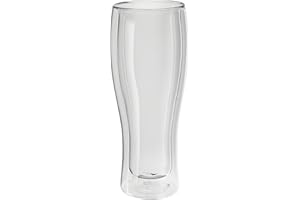 ZWILLING Sorrento Bar 2 Piece Insulated Double-Wall Premium Beer Glass Cup Set - 14oz, Beverage Glass Cup for Cold Drinks, Pi