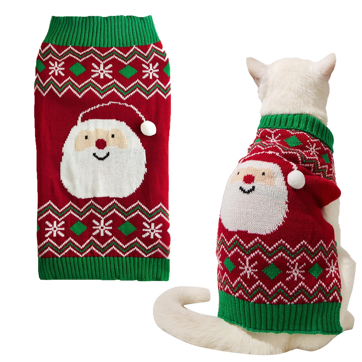 Small Dog Christmas Jumper, Snowman Sweaters Pet, Pet Christmas Knitted For Small Medium Large Dogs, Knitwear Winter Warm Puppy Cat Xmas Clothes Costume (Snowman, XS)