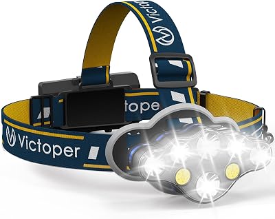 Victoper Head Torch 18000 Lumens, 8 Modes, Rechargeable IPX5 Headlamp