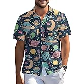 99TIMORO Character Movie Hawaiian Shirt, Space Button Short Sleeve Top, Spacecraft Theme, Men Women Gifts