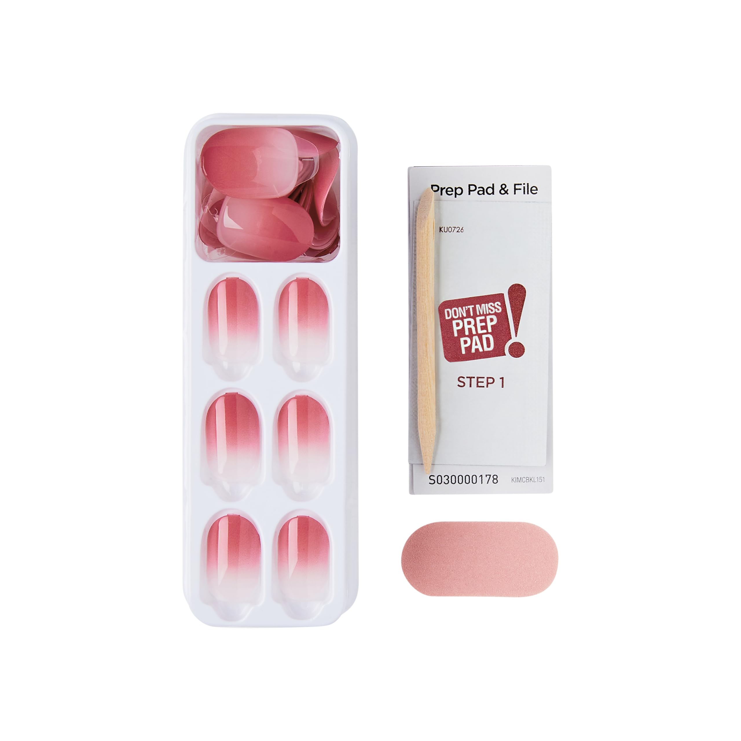 imPRESS Color Ombre Press On Nails, 'Beat The Heat', Pink, Short Oval, PureFit Technology, Patented Super Hold Adhesive, Chip Proof, Smudge Proof, Mini Nail File, Manicure Stick & 30 Fake Nails - Image 7