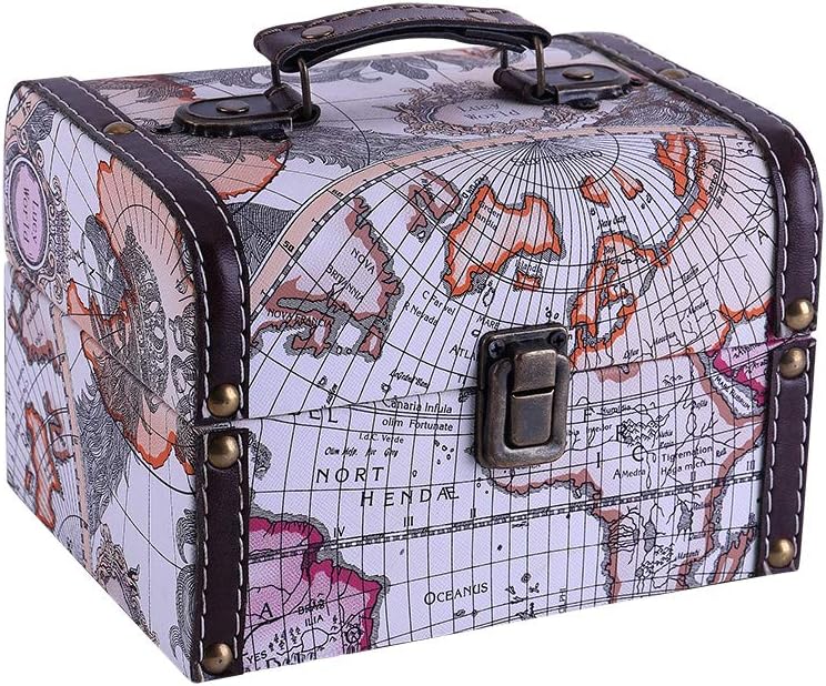 Amazon Com Waahome Vintage World Map Treasure Chest Decorative