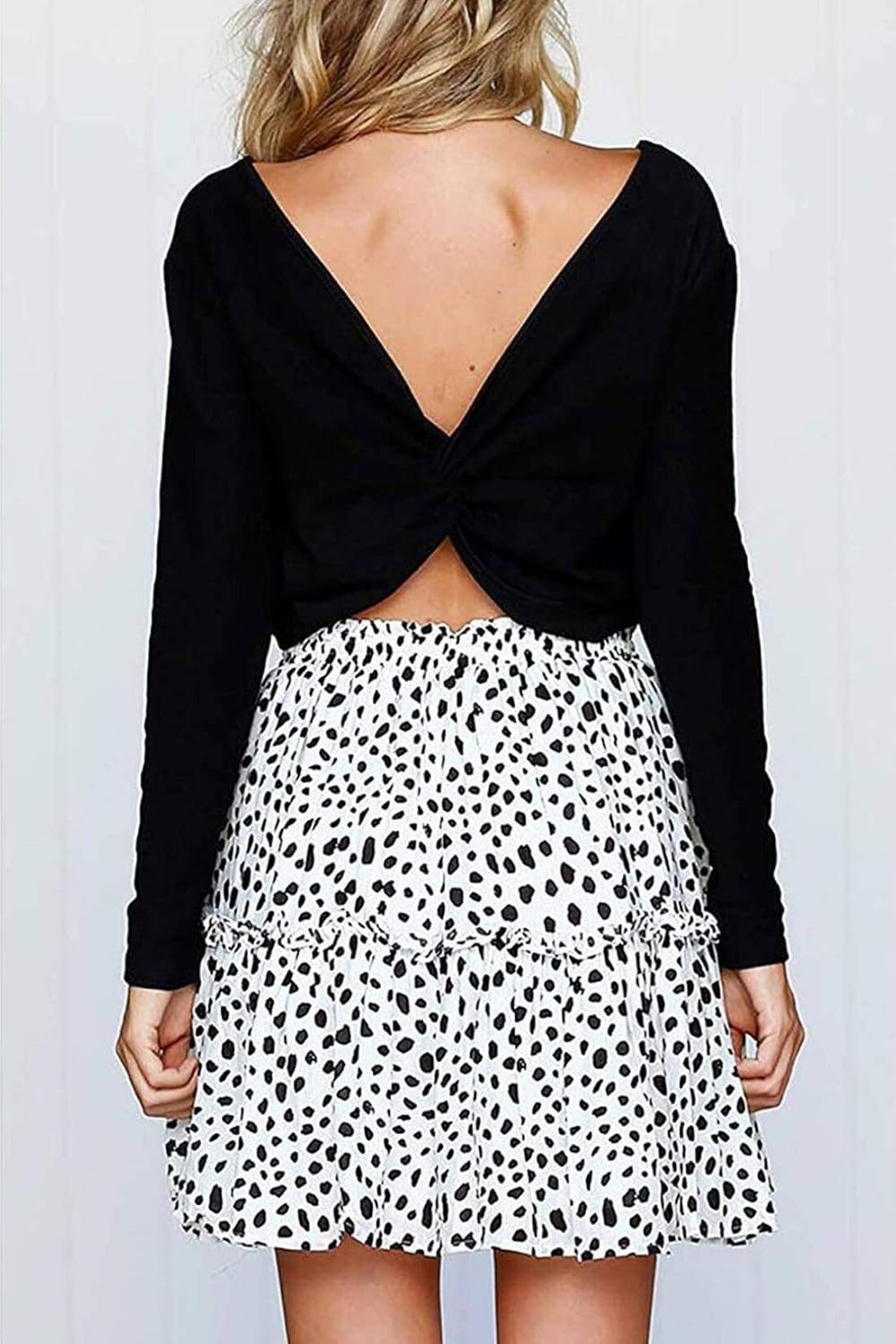 Alelly Women's Summer Cute High Waist Ruffle Skirt Floral Print Swing Beach Mini Skirt: Clothing