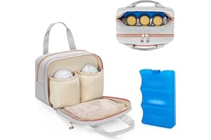Damero Wearable Breast Pump Bag with Ice Pack Compatible with Elvie, Momcozy and Medela Breast Pump, Carrying Bag for Wearable Breast Pump, Bottles, Pump Parts and More, Patent Design