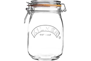 Kilner Round Clip Top Jar, 34-Fl Oz, Clear