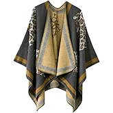 Women's Vintage Pattern Open Front Poncho Cape Shawl Winter Shawl Wraps