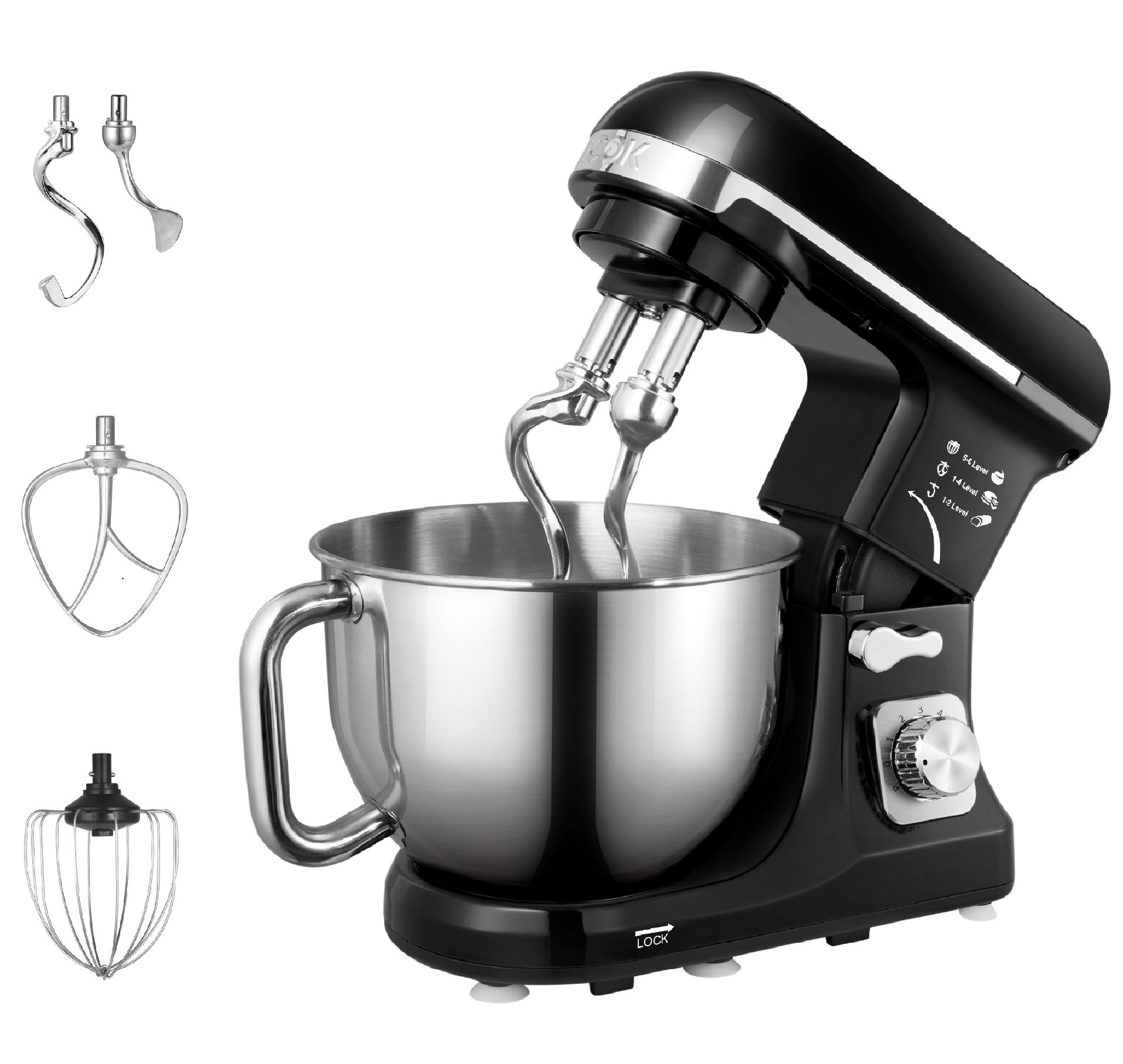 Aicok Stand Mixer, Food Mixer, Kitchen Electric Mixer with Double Dough
