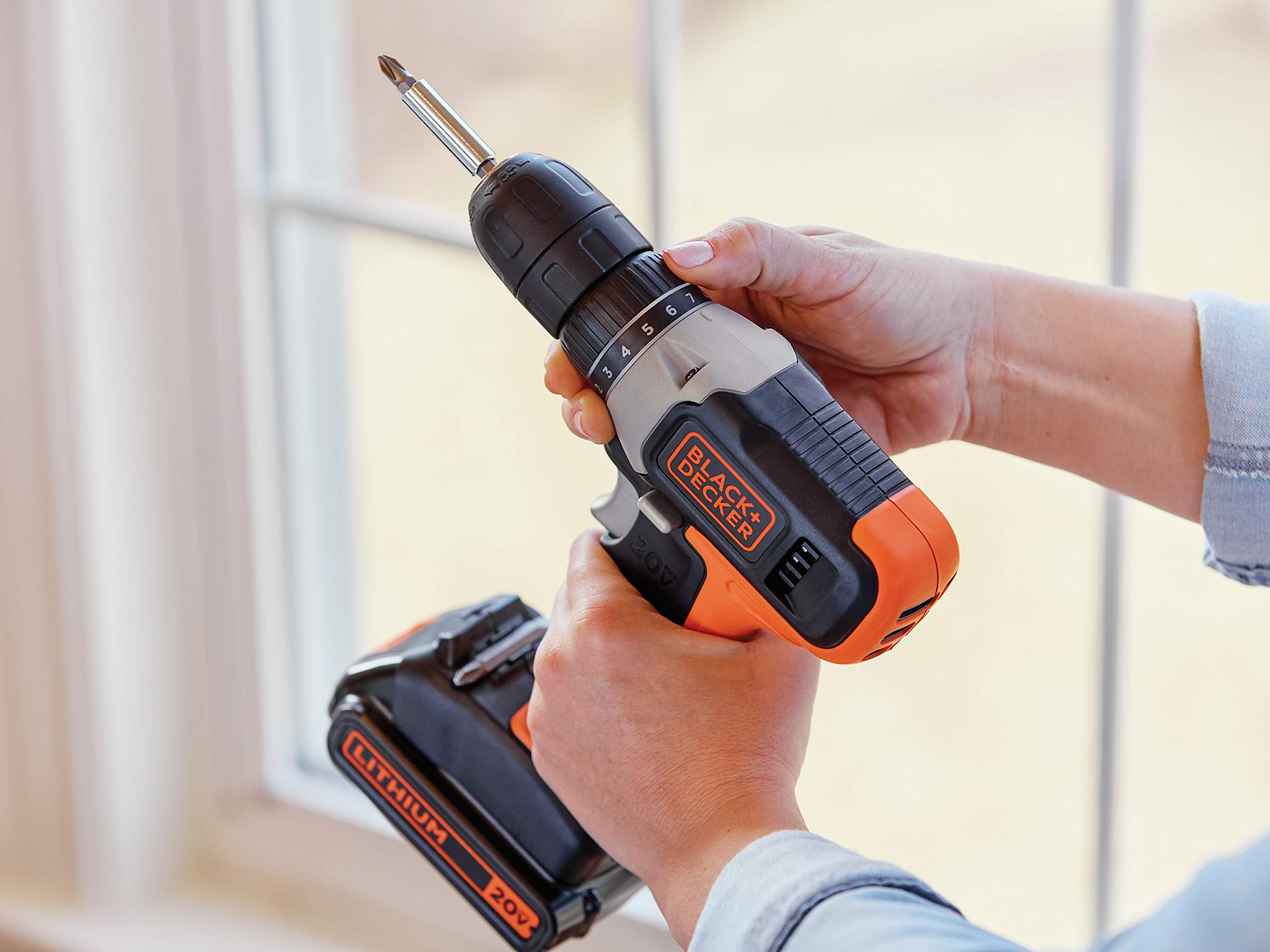 BLACK+DECKER 20V MAX Cordless Drill Kit with ?Battery, Charger, Includes Double Sided Drill Bit (BCD702C1)