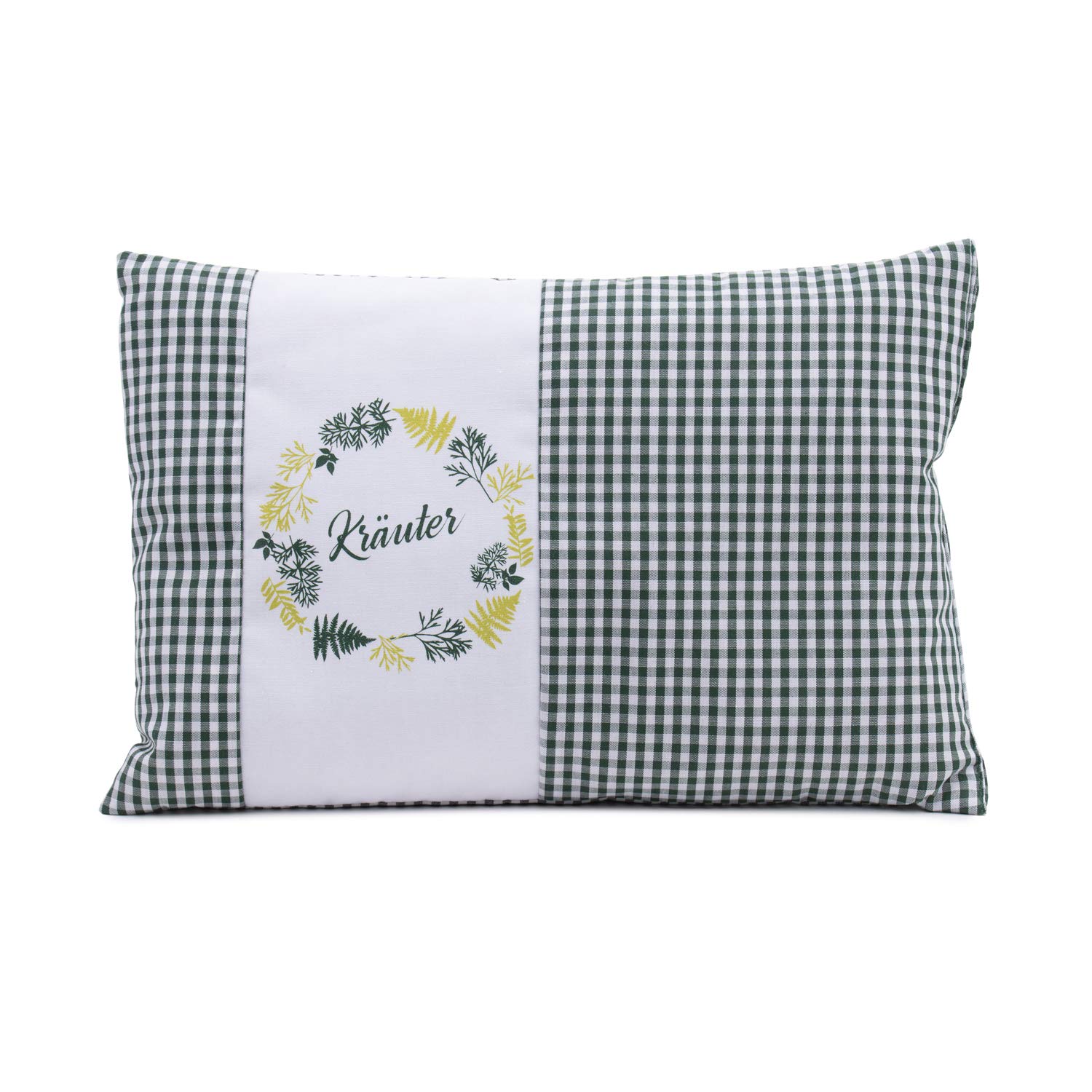 Gözze - Herbal Scented Pillow, 200g Herbal Blend Filling, 100% Cotton Cover, 30 x 20 cm - Green Check