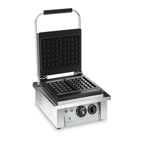 Royal Catering - Waffeleisen Waffelautomat (rechteckig, 37 x 32 x 50 cm, 2.000 W, 10 x 17 cm Waffel, 15 min Timer, Gusseisen 
