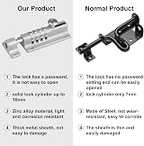 Spopal 2 Pack 120mm Combination Locking Bolt 4-Digit Keyless Door Latch Zinc view 6
