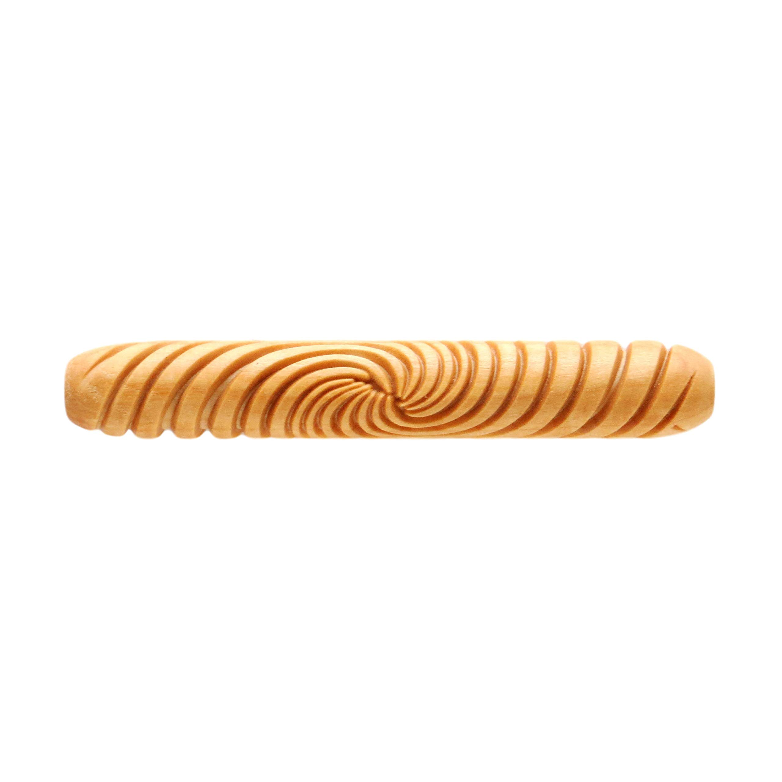 MKM Pottery Tools Wood Hand Rollers for Clay (HR-28 Galactic Spiral)