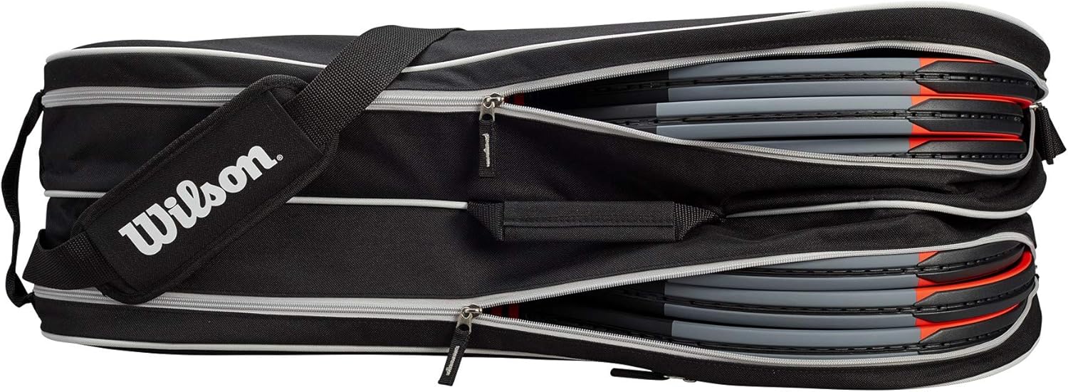 Wilson Advantage II Six Pack Tennis Bag, Black/White, 47 x 31 x 18 cm - Image 4