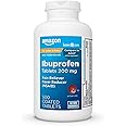 Amazon Basic Care Ibuprofen Tablets, Fever Reducer and Pain Relief from Body Aches, Headache, Arthritis Pain and More, 500 Co