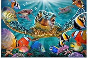 Aestalrcus Sea Turtle Diamond Painting Kits for Adults,Sea Turtle Diamond Art Kits for Adults,Sea Turtle Gem Art Kits for Adults for Gift Home Wall Decor(12x16inch)