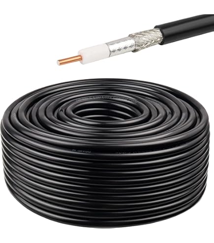 XRDS -RF Cabo coaxial 200FT RG213, 50 Ohm, cobre nu, baixa