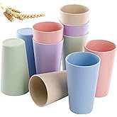 WUWEOT 10 Pack Unbreakable Wheat Straw Cup, 21 OZ Reusable Drinking Cup Tumbler Water Mugs for Parties, Events, Marketing, We