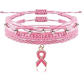 choice of all Breast Cancer Awareness Bracelets Pink Ribbon Charm Bracelet Multilayer Braided Rope Bracelet Breast Cancer Gifts for Women