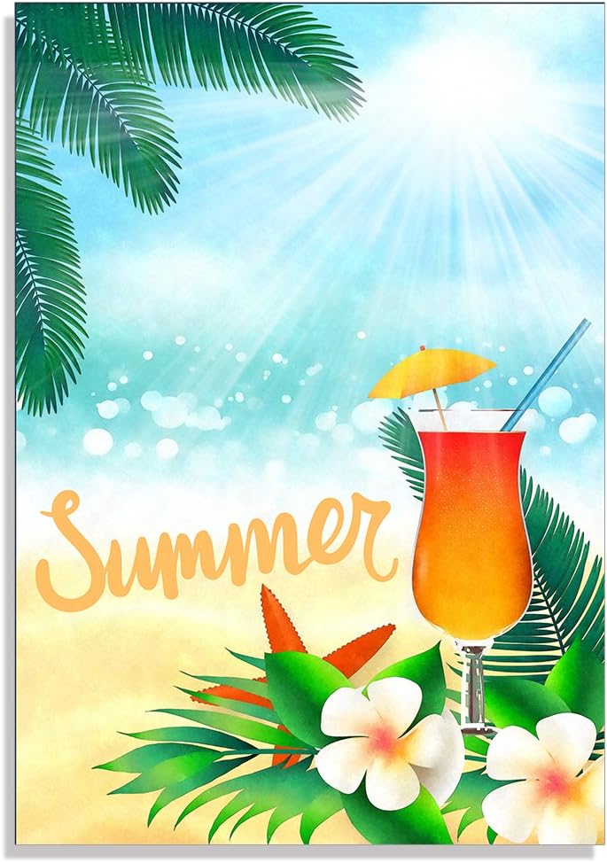 Yilooom Decorative Garden Flag Tropical Summer Beach Outdoors Flags of Double Sided Banners 28x40 Inch