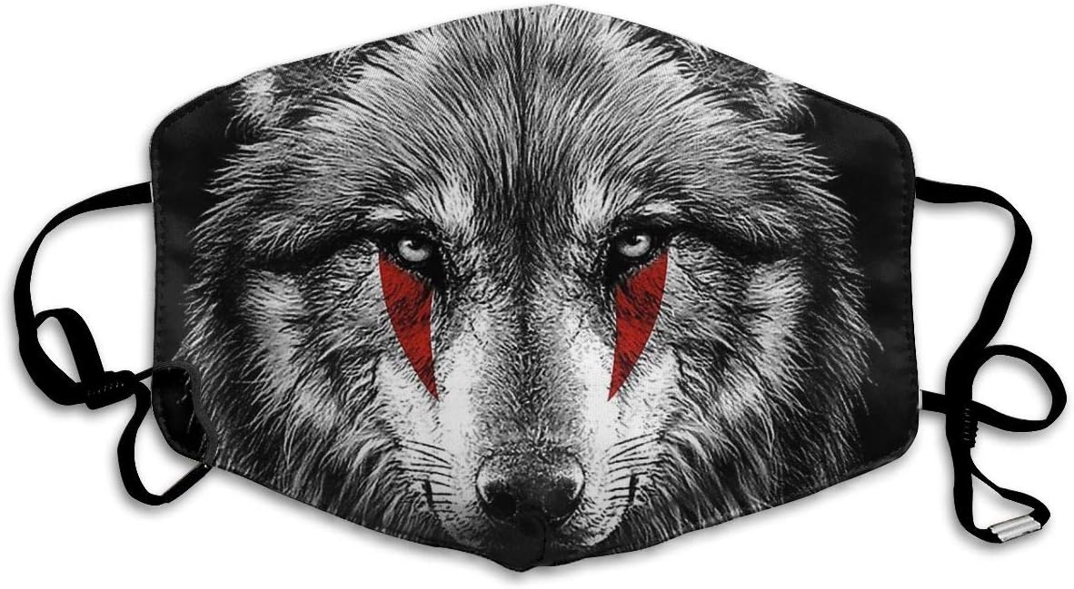 Moro Wolf White Face Men Women Adjustable Earloop Face Ma-sk,Anti-dust Mouth Ma-sk,Reusable Protection Ma-sk,Pollen Ma-sks,Anti Pollution Ma-sk,Anti-smog Ma-sk