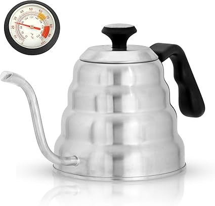 Amazon 正確な温度のための内蔵温度計とコントロールと簡単な注ぎのためのグースネックを備えた注ぎケトル Leon Salvatore クッキング温度計