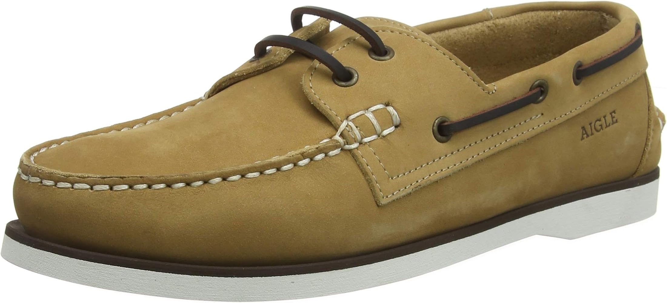 beige boat shoes