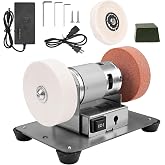 NuoDunco Mini Bench Grinder 3 Wheels, Benchtop Polisher Buffer for Jewelry | Electric Multi-Purpose Grinding Machine With 3 Wheels For Knife Making, Metal Polishing, Woodworking &amp; Jewelry Buffing.