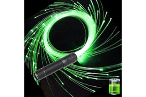 Fiber Optic Dance Whip Rechargeable, AZIMOM Space Whip 6ft 360° Swivel 36Mode Pixel Flow Whip Rave Toy Light Up Whip for Party Dancing EDM Music Festival Show