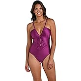 La Blanca Women's One Piece Swimsuit Plunge Tummy Control Bathing Suit